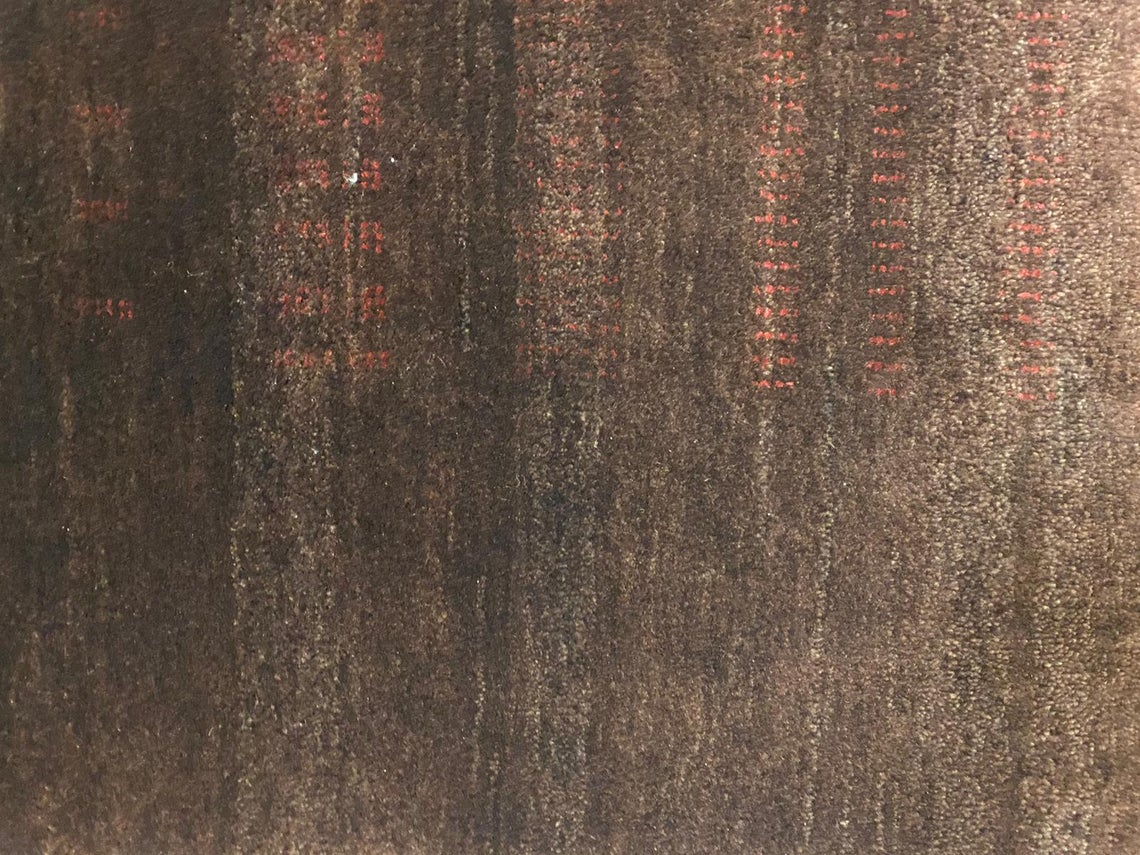 6x6 Brown and Red Modern Contemporary Rug