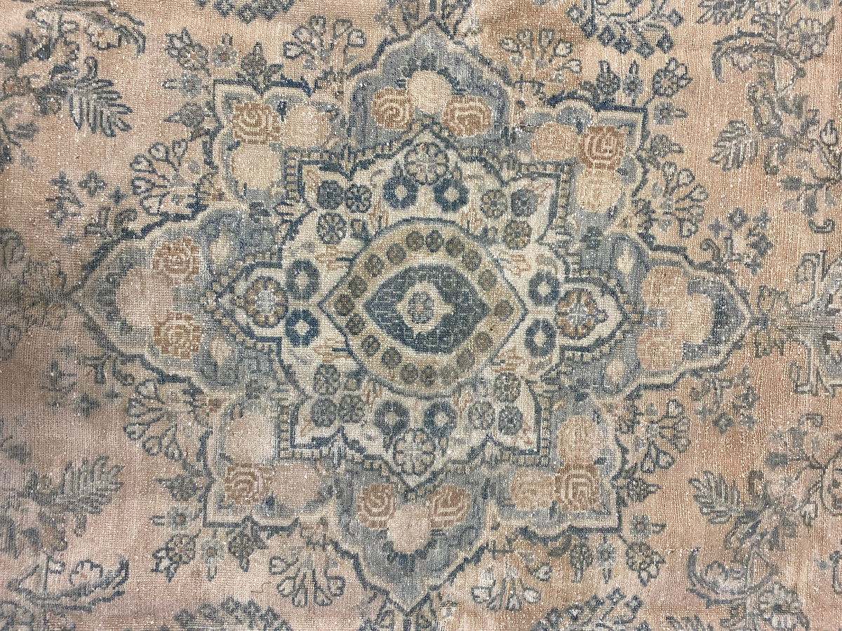 7x10 Peach and Green Persian Traditional Rug