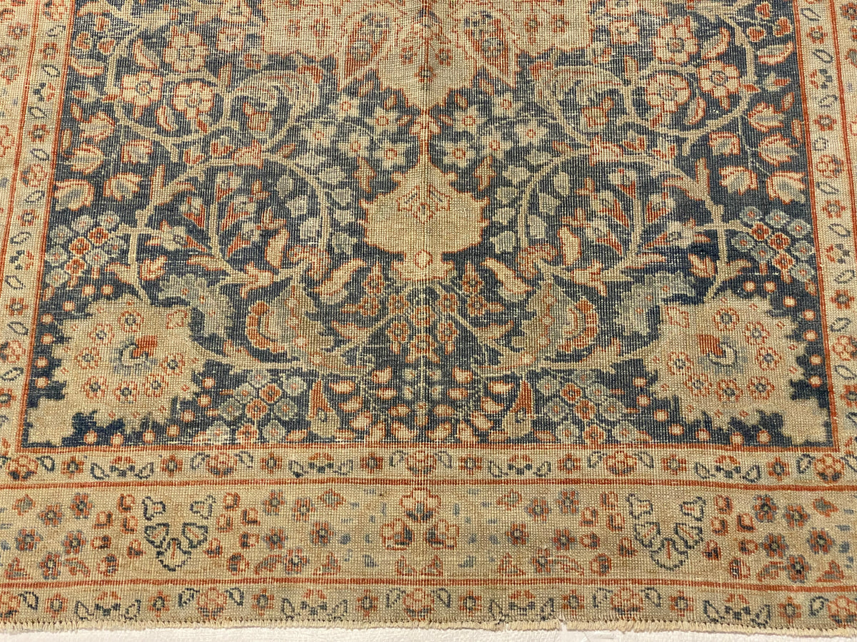 4x5 Blue and Red Persian Traditional Rug