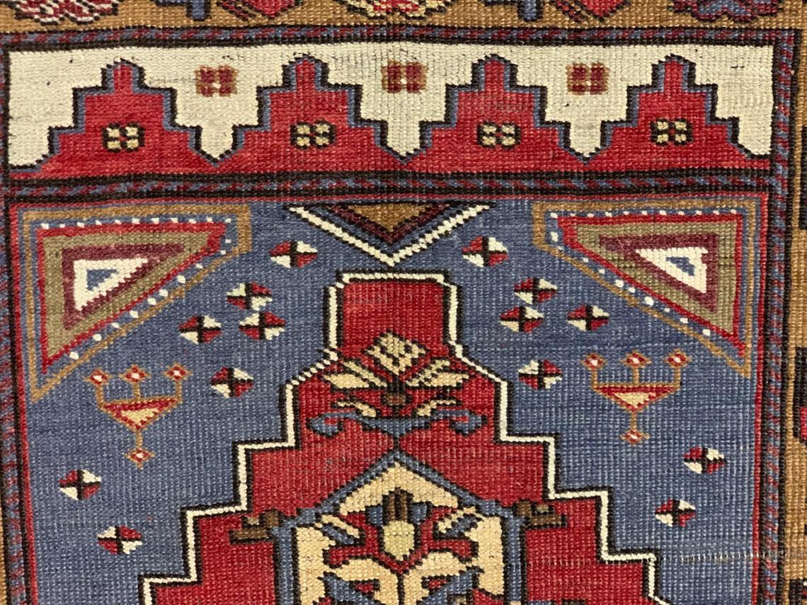 3x5 Red and Green Turkish Tribal Rug