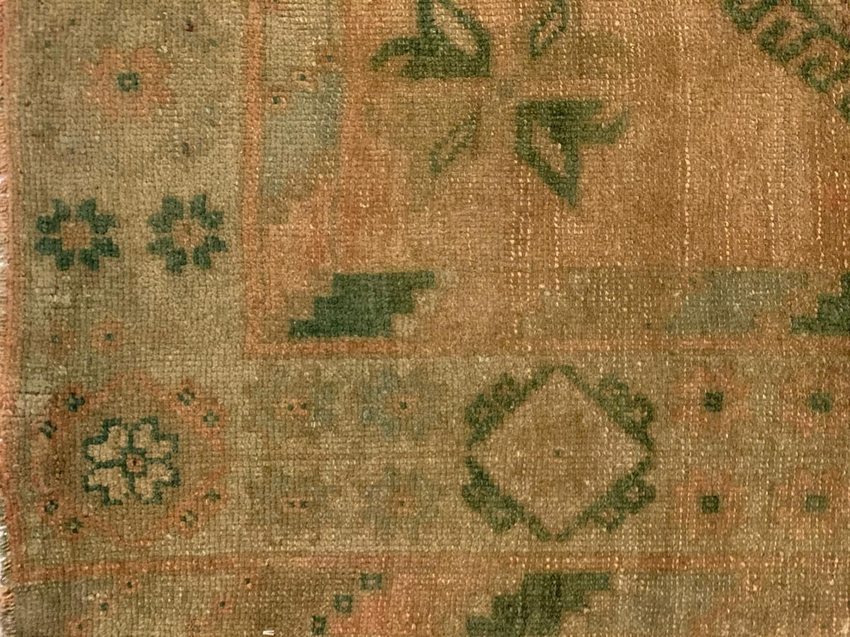 5x11 Gold and Beige Turkish Tribal Runner