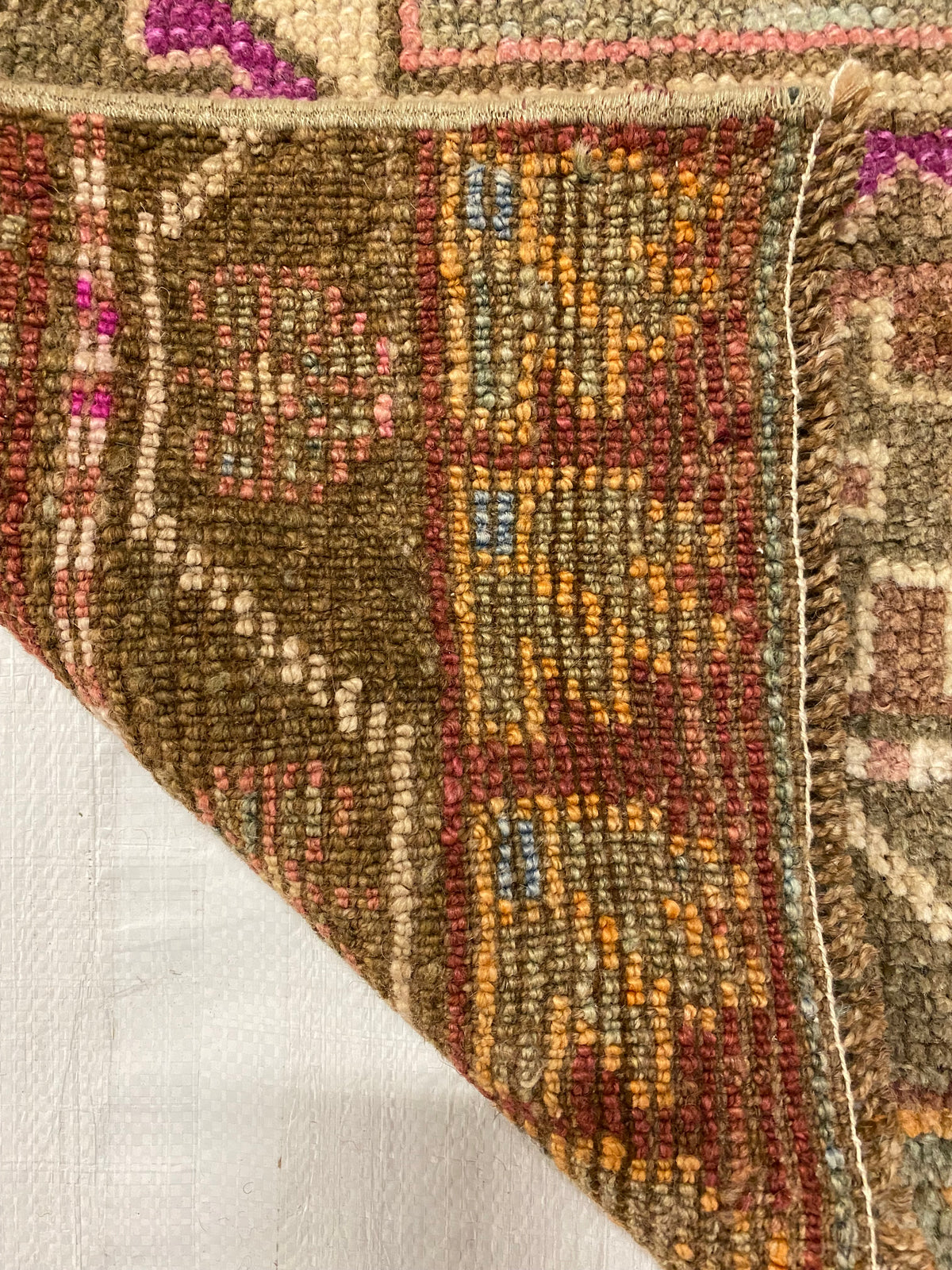 3x12 Brown and Pink Turkish Tribal Runner