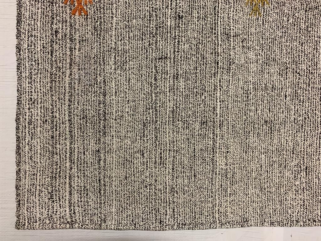 7x9 Off White and Multicolor Turkish Tribal Rug