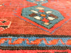 Vintage Handmade 4x6 Red and Navy Anatolian Caucasian Tribal Distressed Area Rug