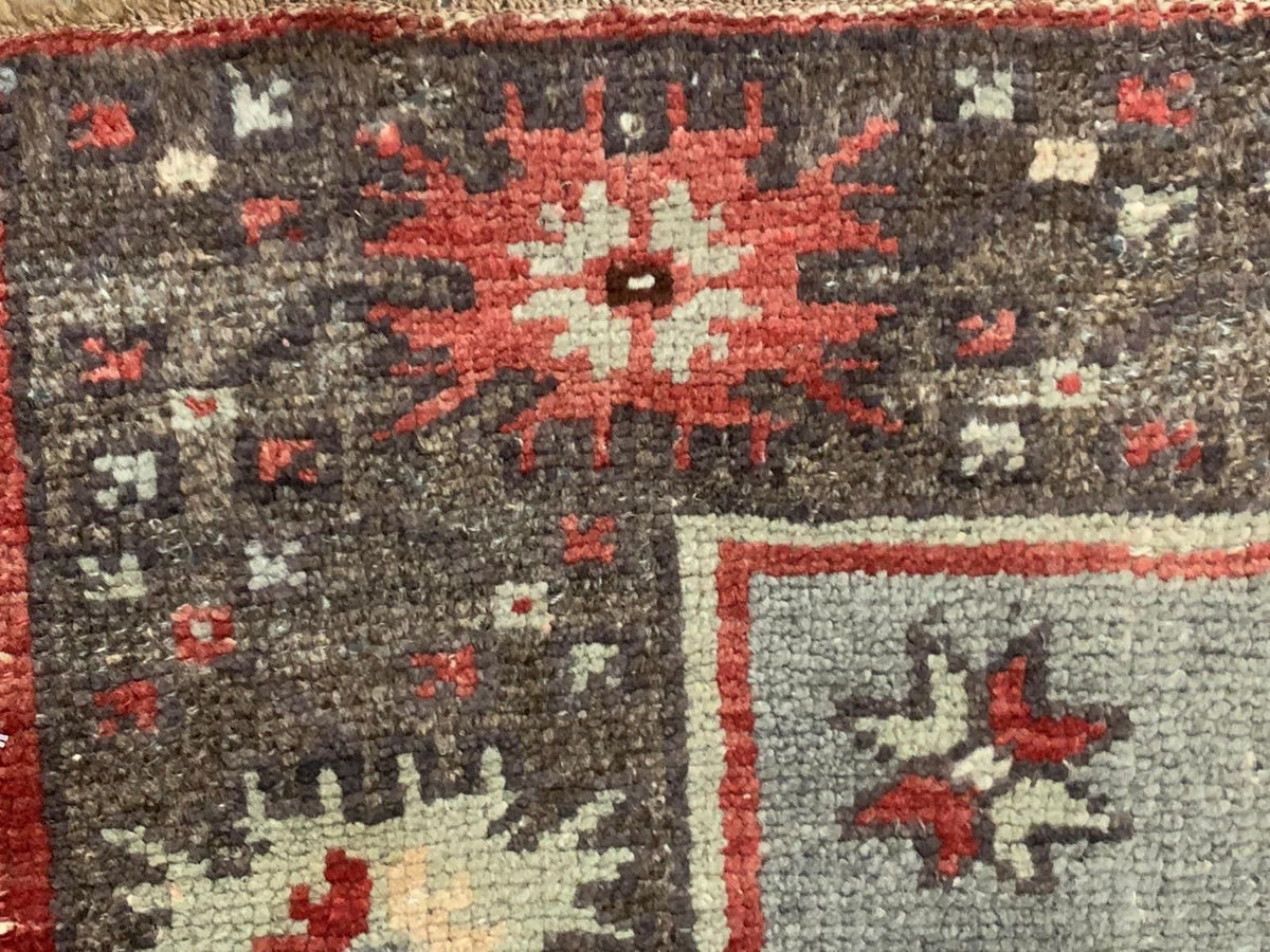 4x7 Red and Gray Turkish Tribal Rug