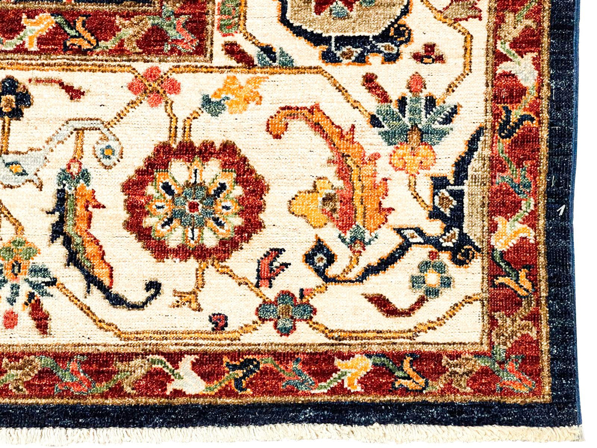9x12 Navy and Beige Traditional Rug