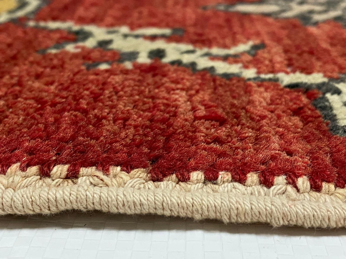 4x8 Red and Gold Turkish Tribal Rug