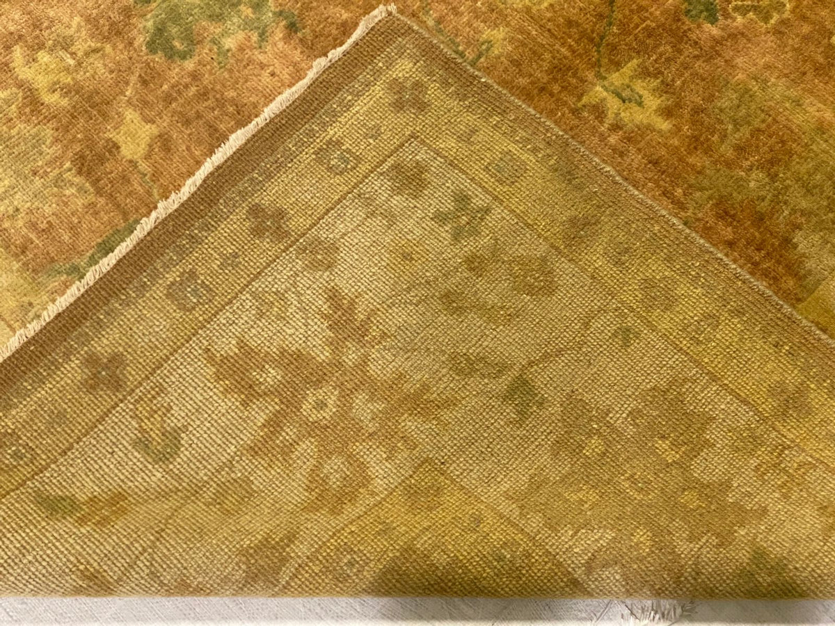 8x10 Brown and Ivory Turkish Oushak Rug