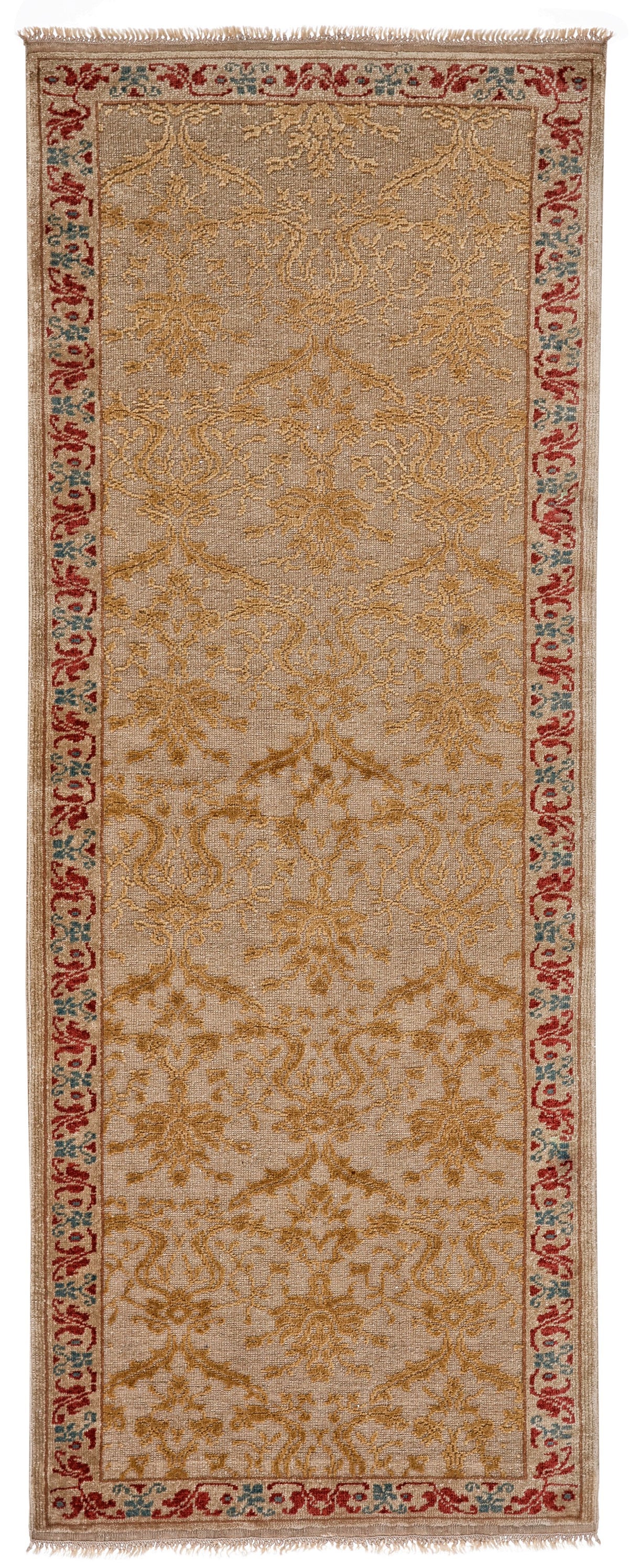 3x7 Red and Gold Turkish Oushak Runner