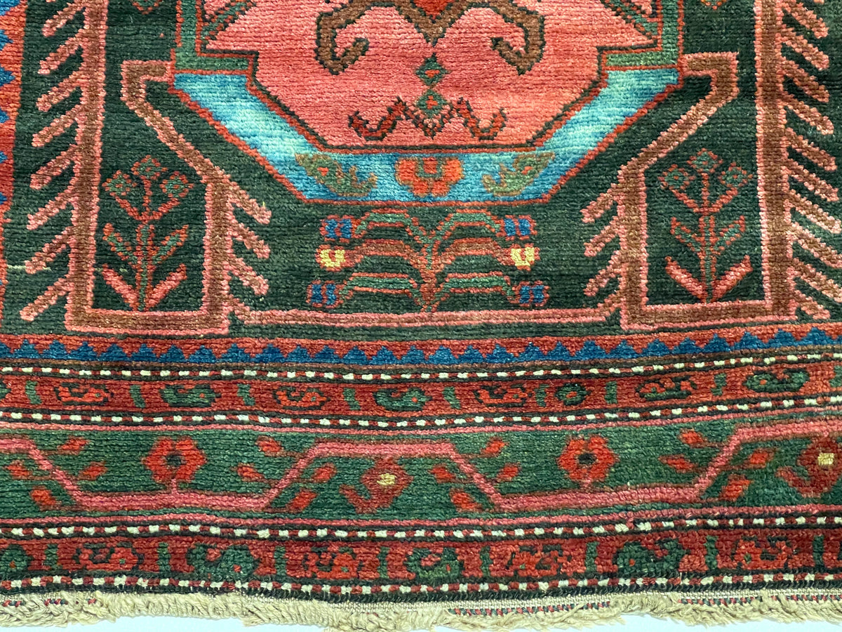 4x9 Navy and Blue Kazak Tribal Runner