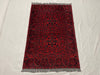3x4 Red and Black Turkish Tribal Rug