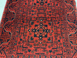 3x4 Red and Black Turkish Tribal Rug