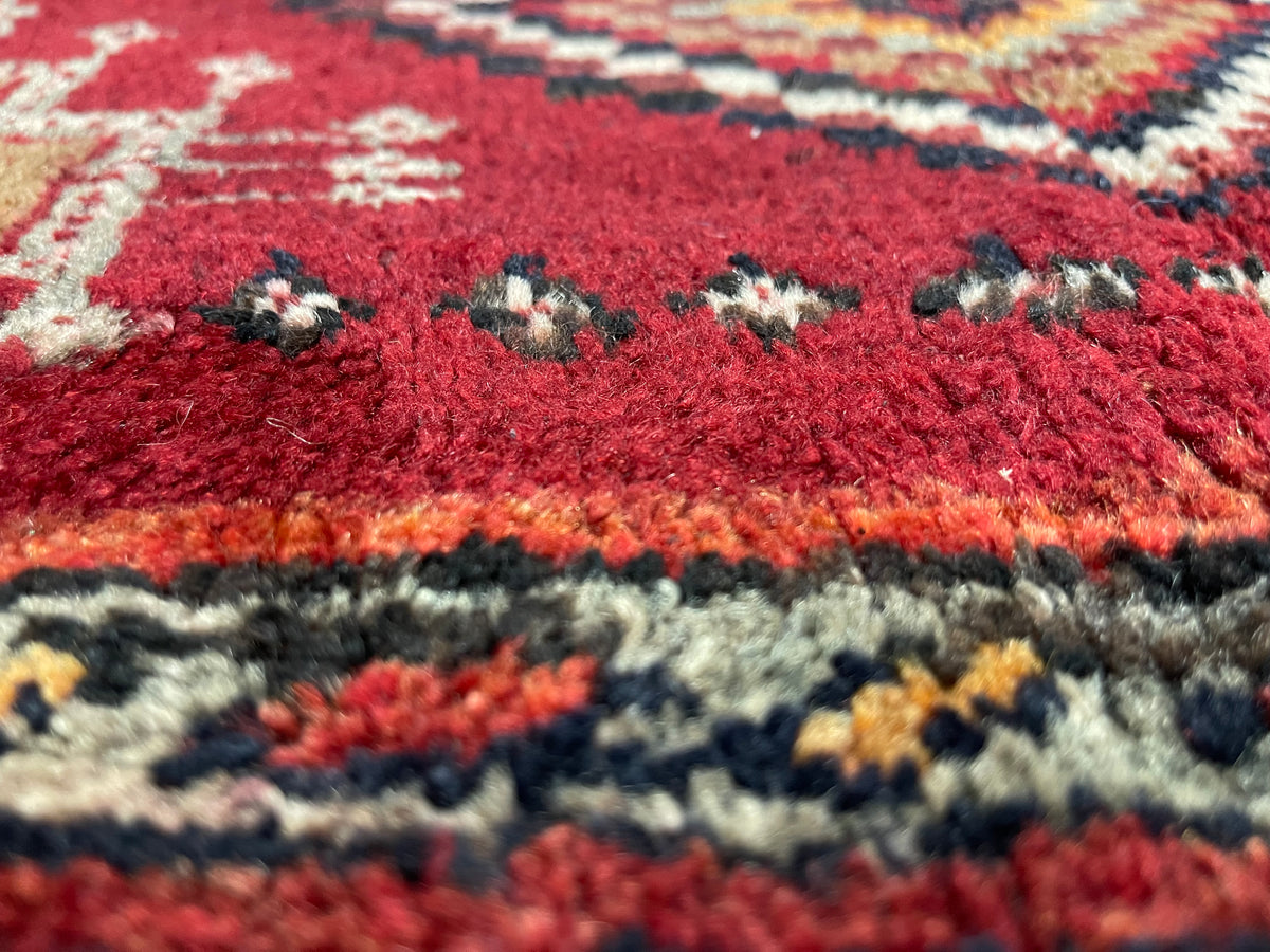 5x9 Red and Ivory Turkish Tribal Rug