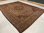 10x13 Ivory and Navy Persian Rug