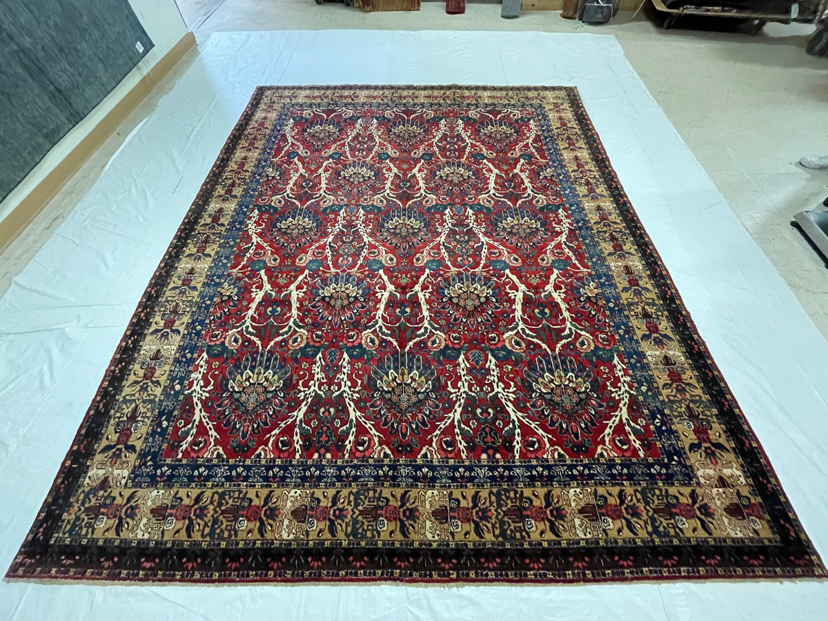 10x12 Red and Gold Persian Rug