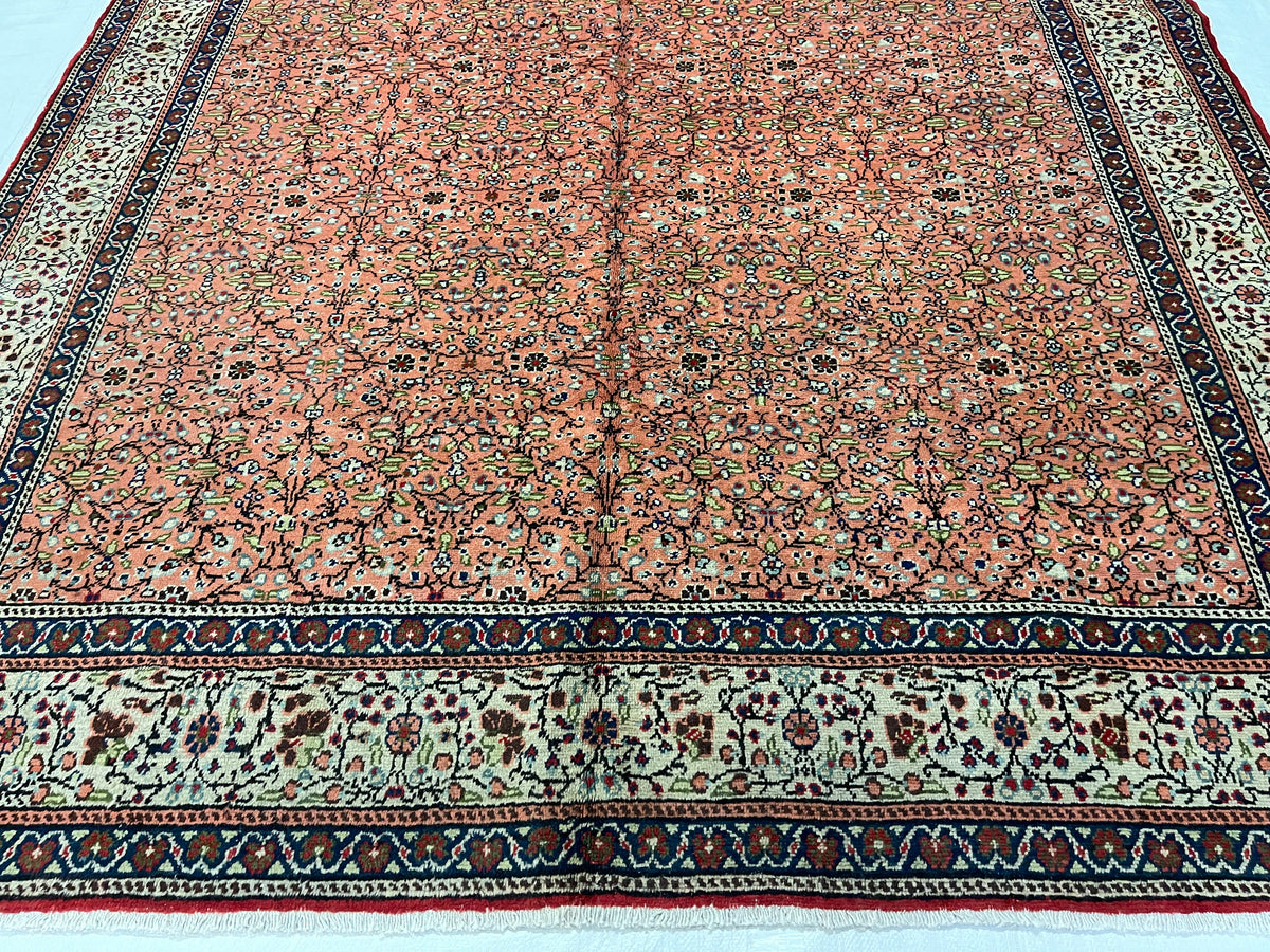 7x10 Pink and Ivory Turkish Traditional Rug