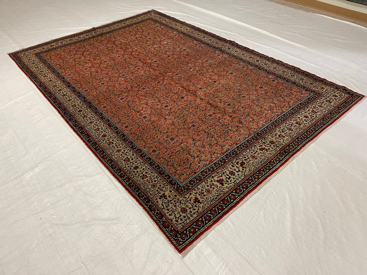 7x10 Pink and Ivory Turkish Traditional Rug