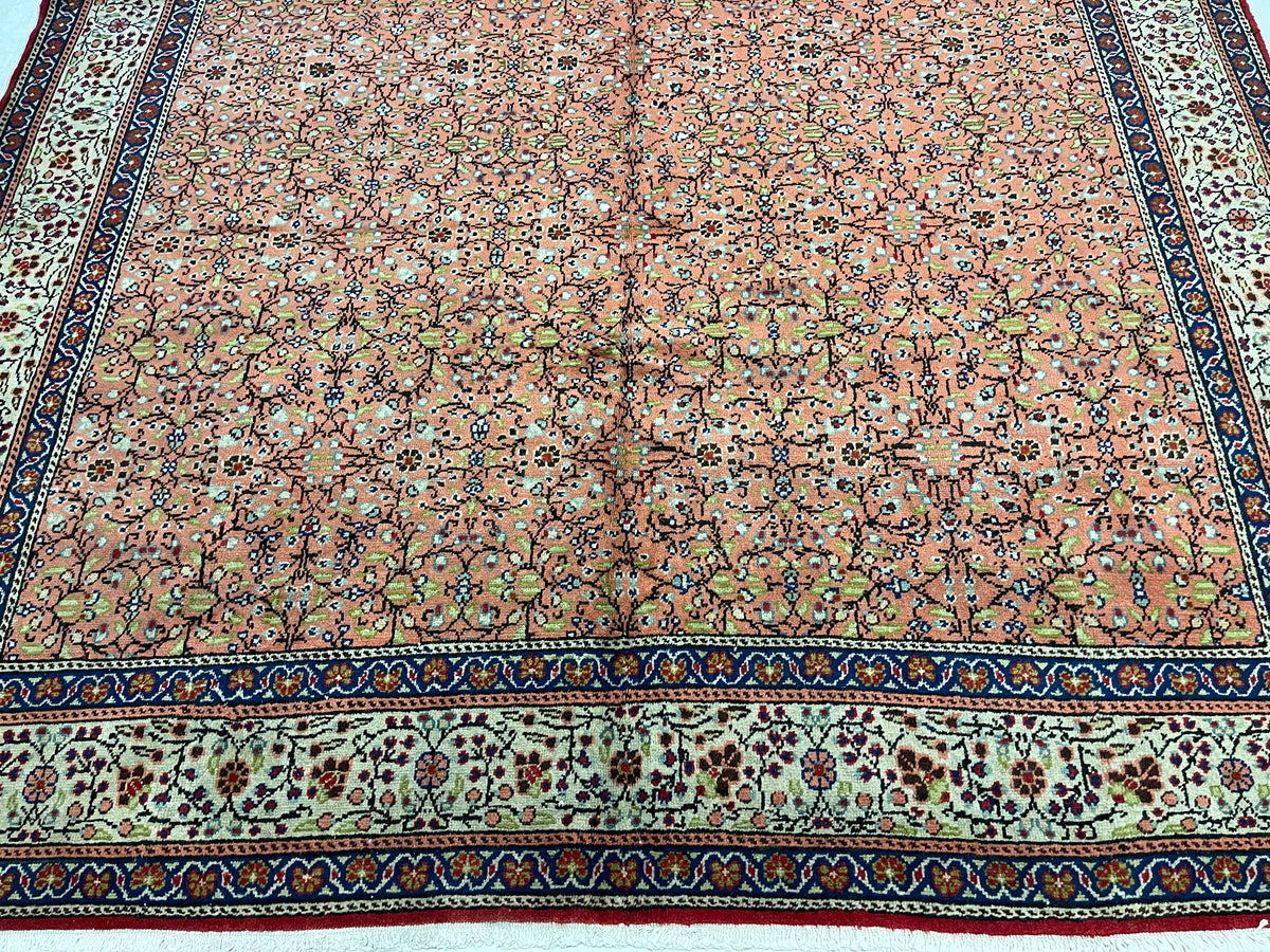 7x10 Pink and Ivory Turkish Traditional Rug