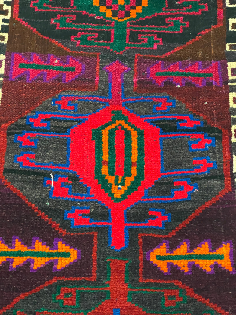 3x11 Multicolor Turkish Tribal Runner