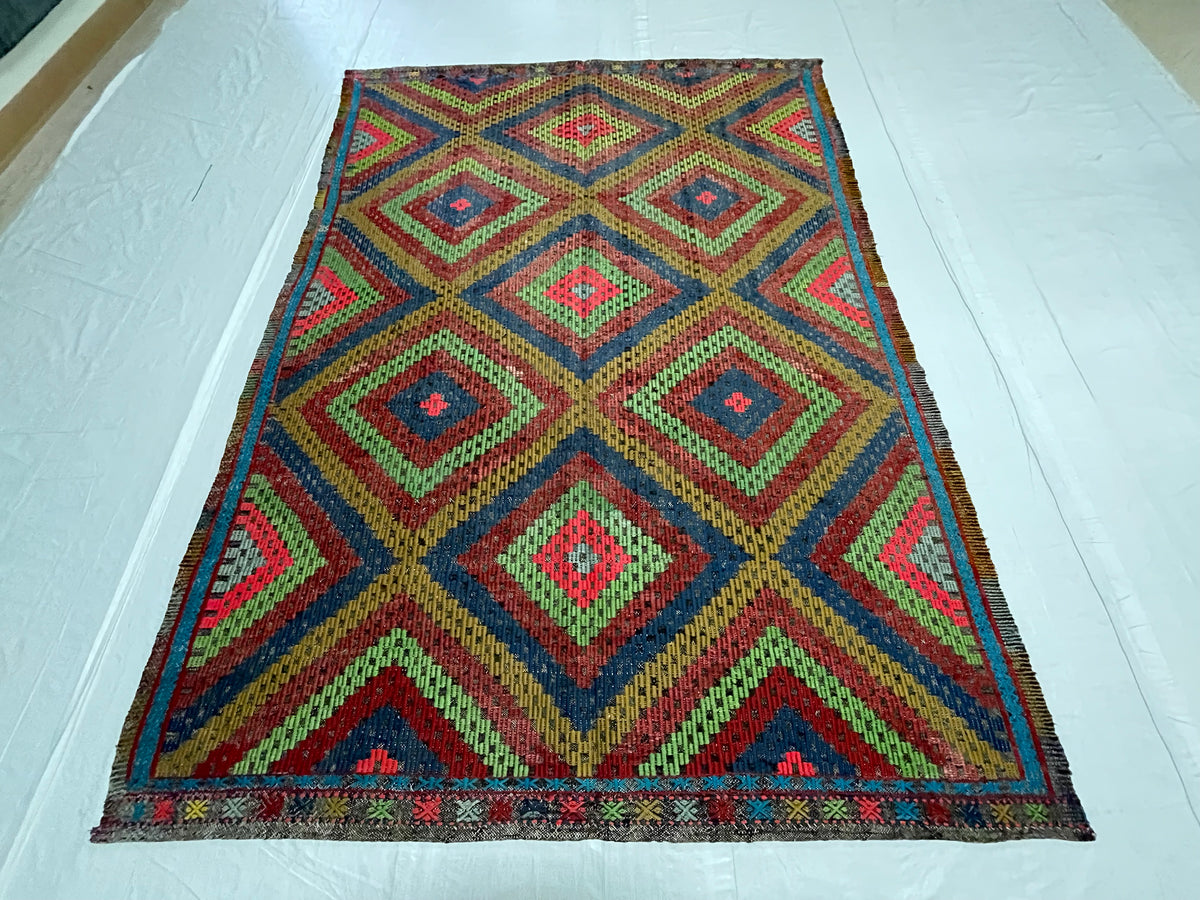 6x9 Multicolor Turkish Tribal Rug