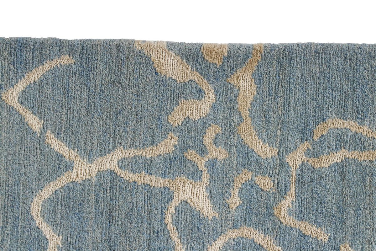 9x12 Blue and Ivory Modern Contemporary Rug