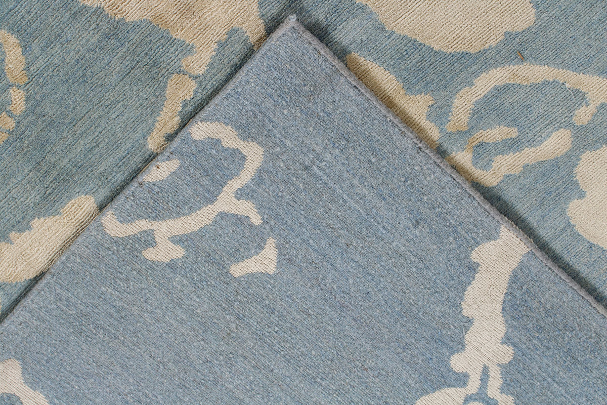 9x12 Blue and Ivory Modern Contemporary Rug