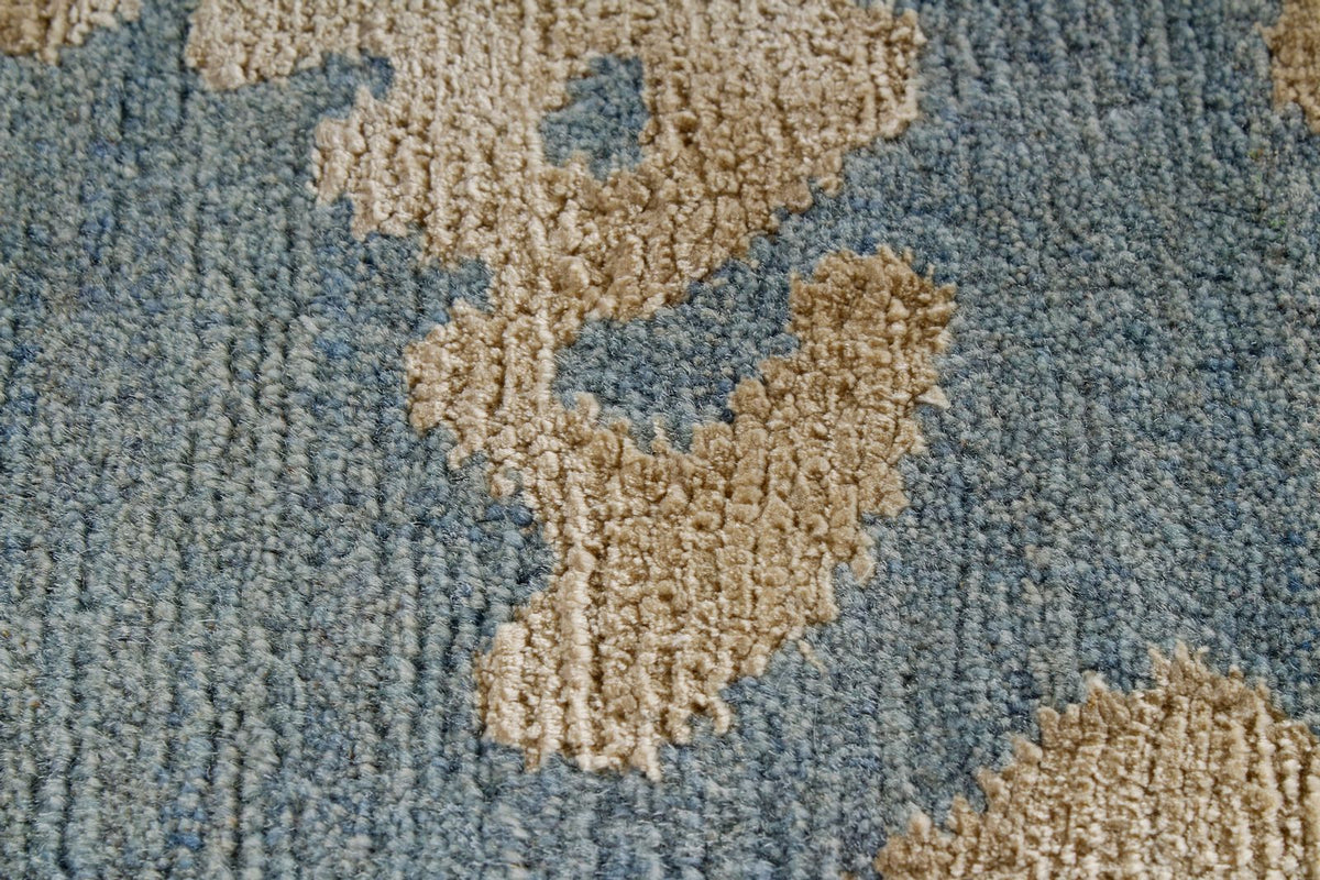 9x12 Blue and Ivory Modern Contemporary Rug