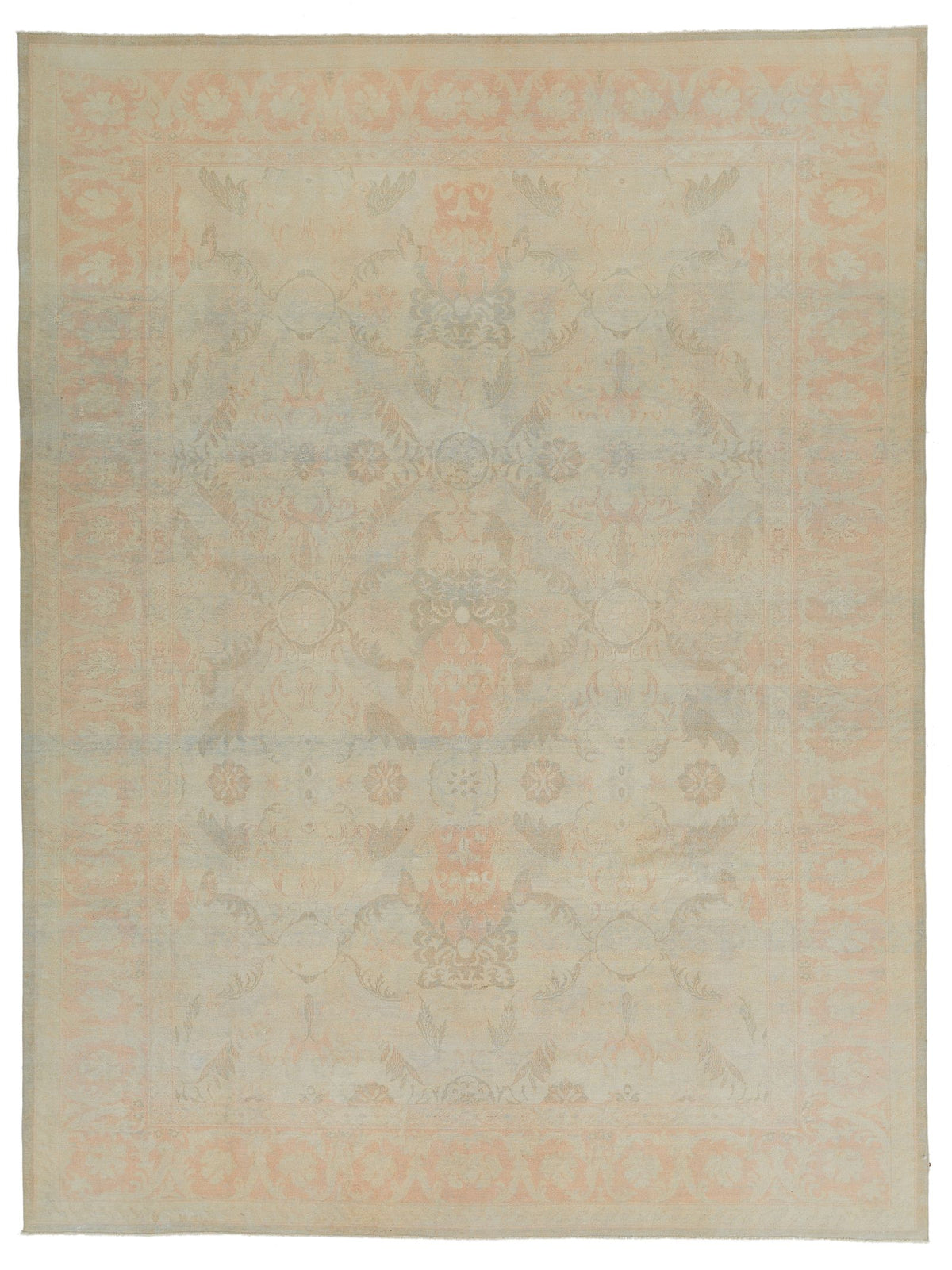 9x12 Brown and Pink Turkish Traditional Rug