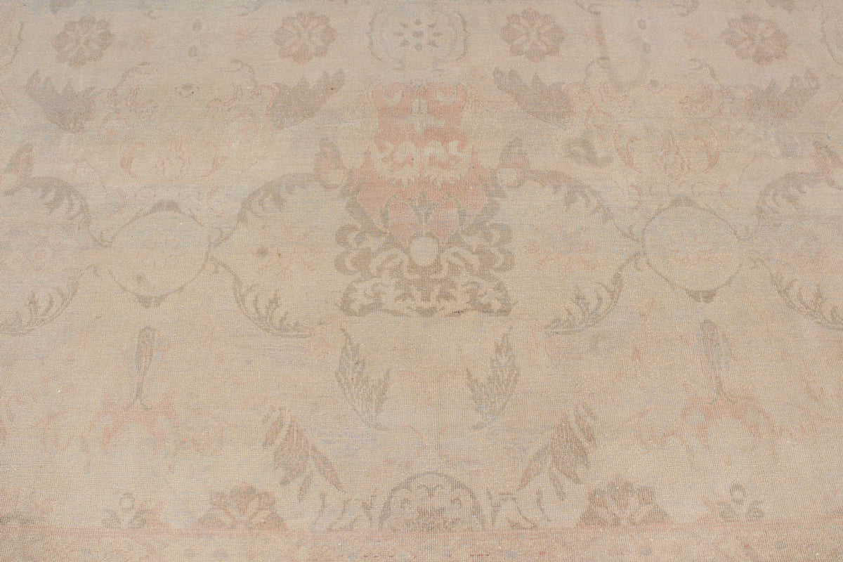 9x12 Brown and Pink Turkish Traditional Rug