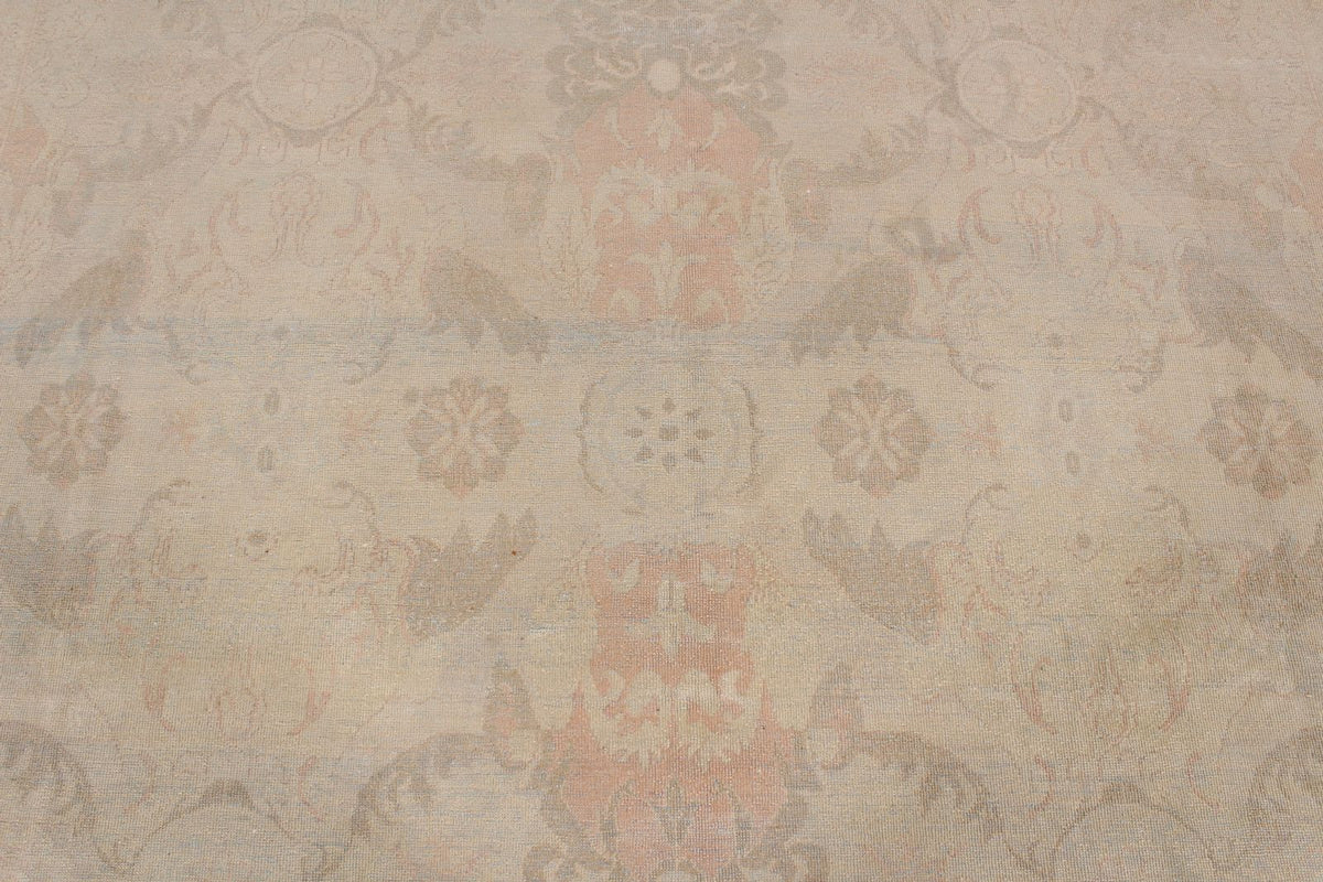 9x12 Brown and Pink Turkish Traditional Rug