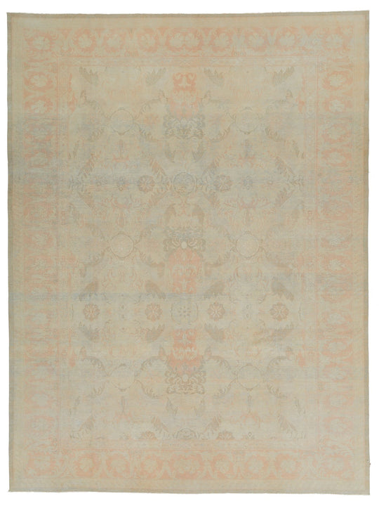 9x12 Brown and Pink Turkish Traditional Rug