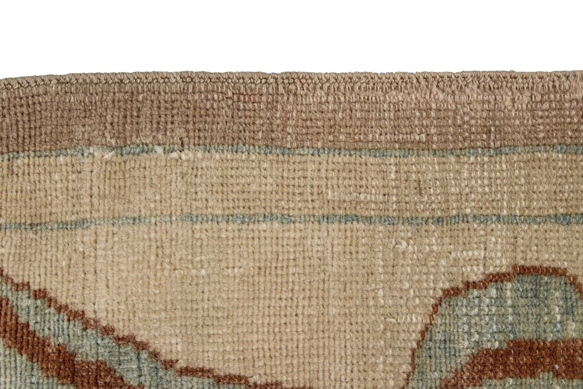 8x8 Blue and Ivory Turkish Oushak Rug