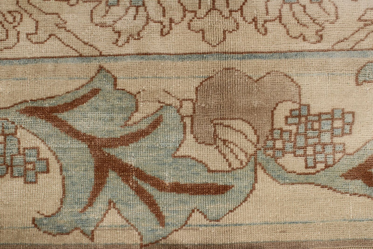 8x8 Blue and Ivory Turkish Oushak Rug