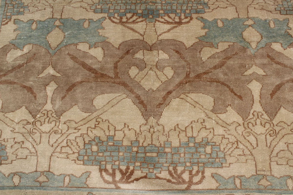 8x8 Blue and Ivory Turkish Oushak Rug