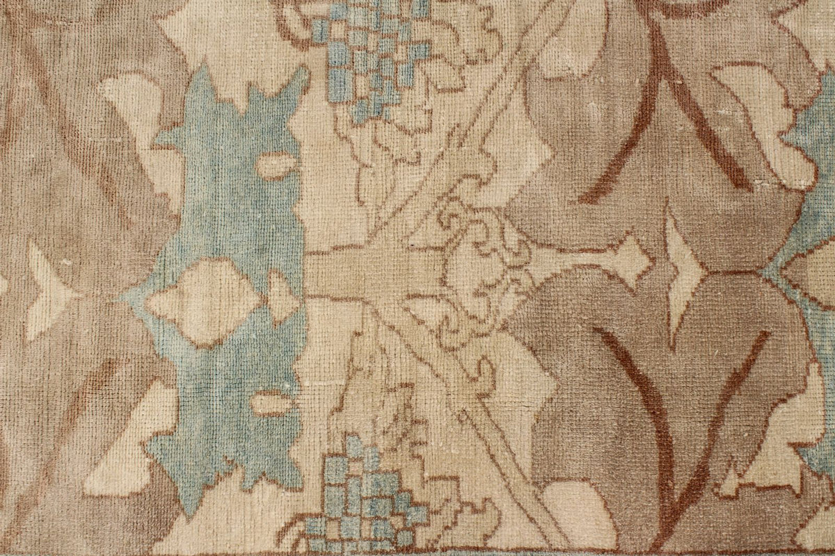 8x8 Blue and Ivory Turkish Oushak Rug