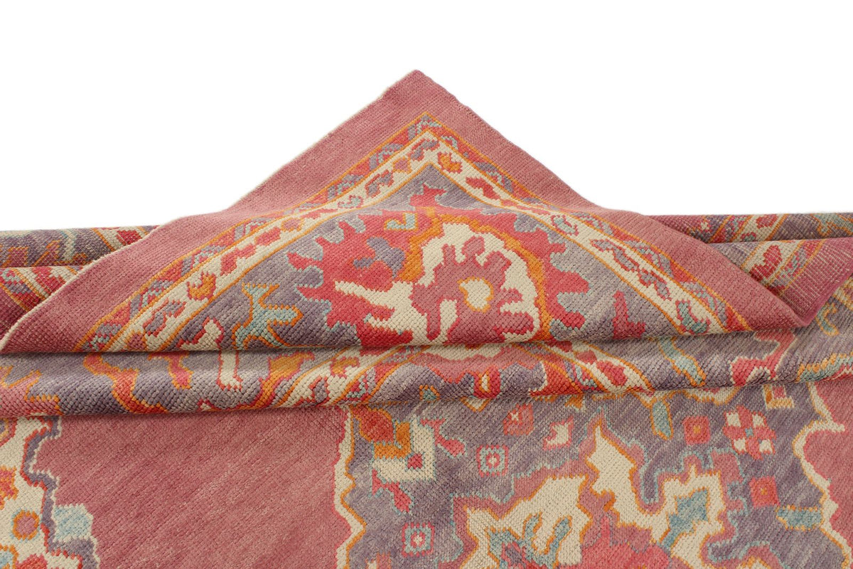9x11 Purple and Pink Turkish Oushak Rug