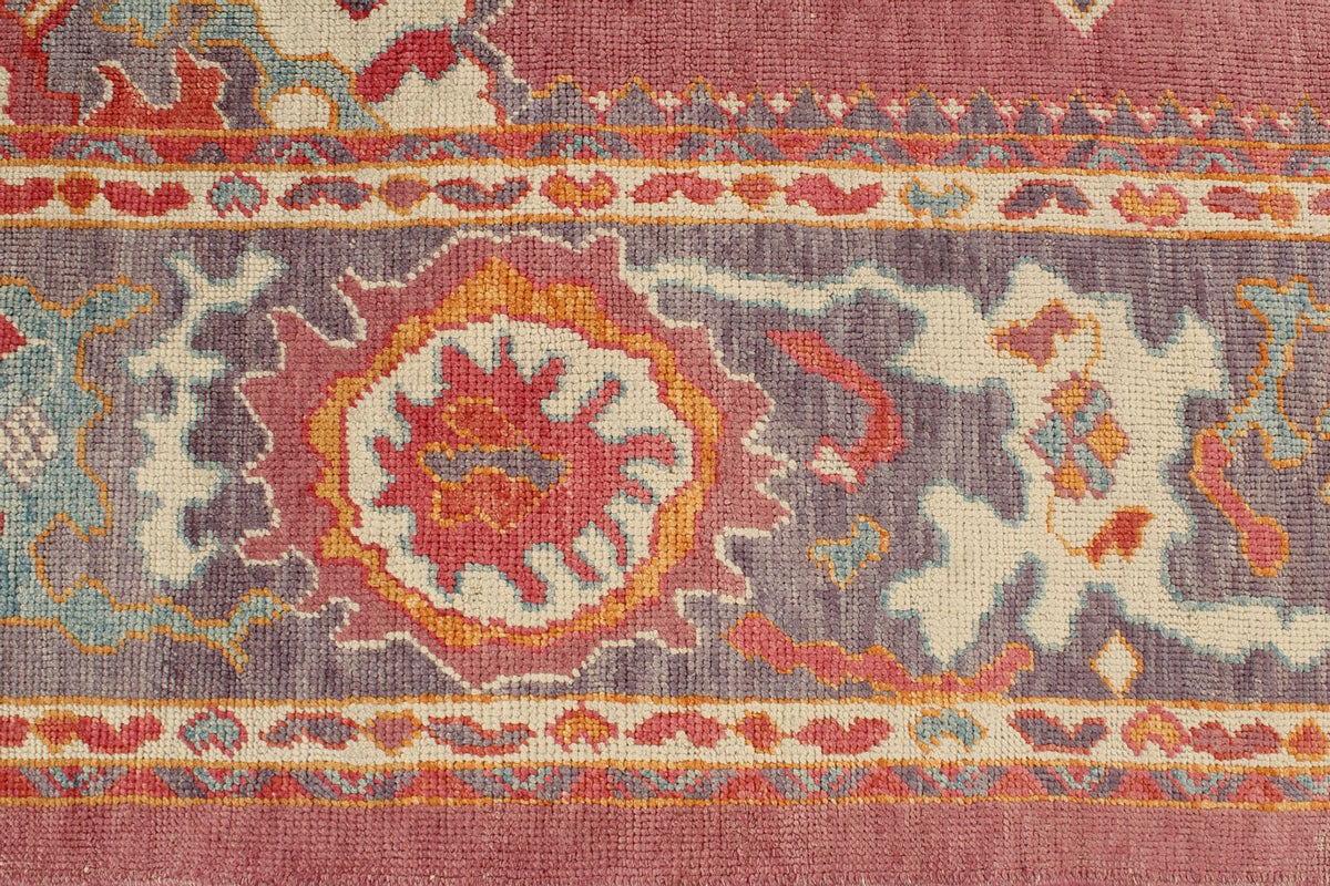 9x11 Purple and Pink Turkish Oushak Rug