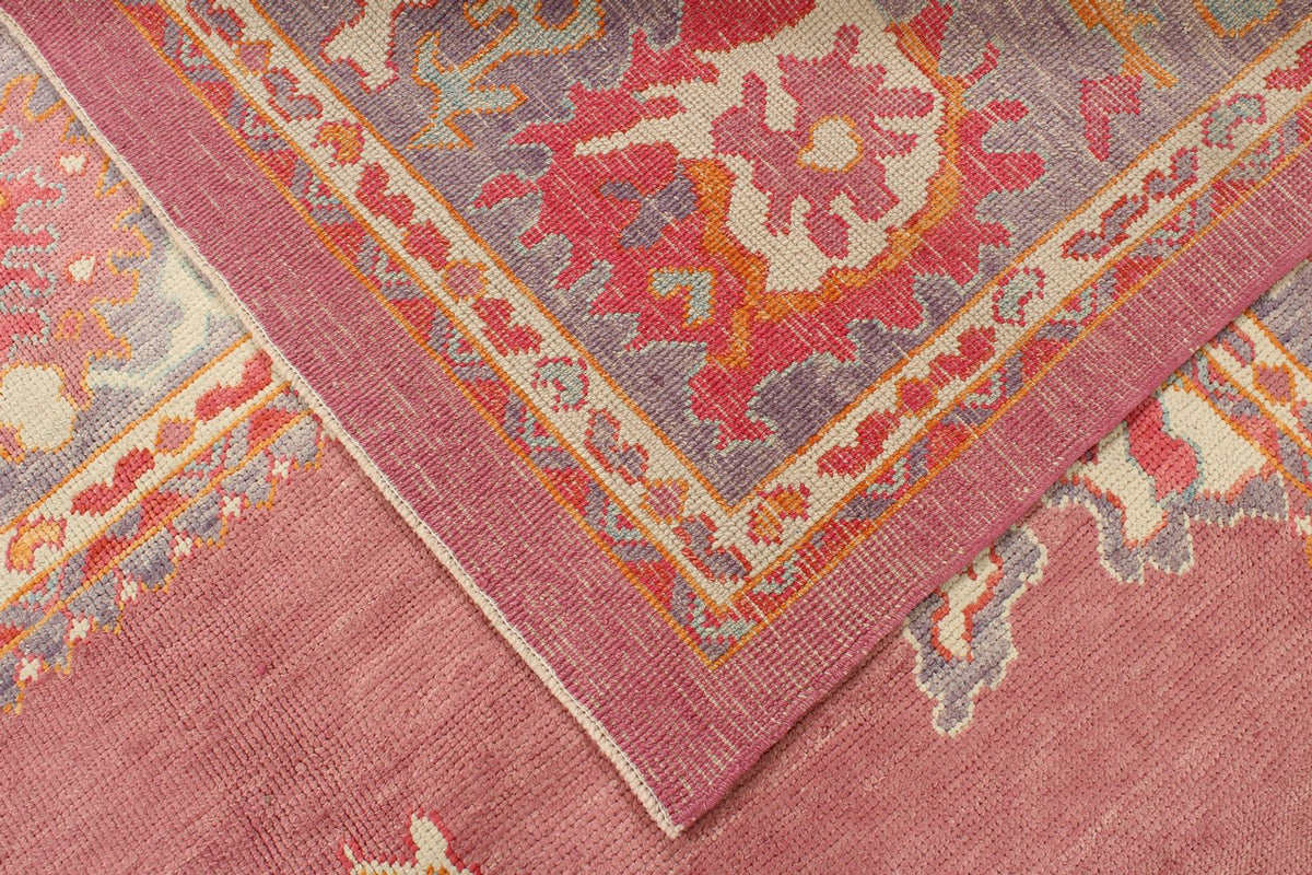 9x11 Purple and Pink Turkish Oushak Rug