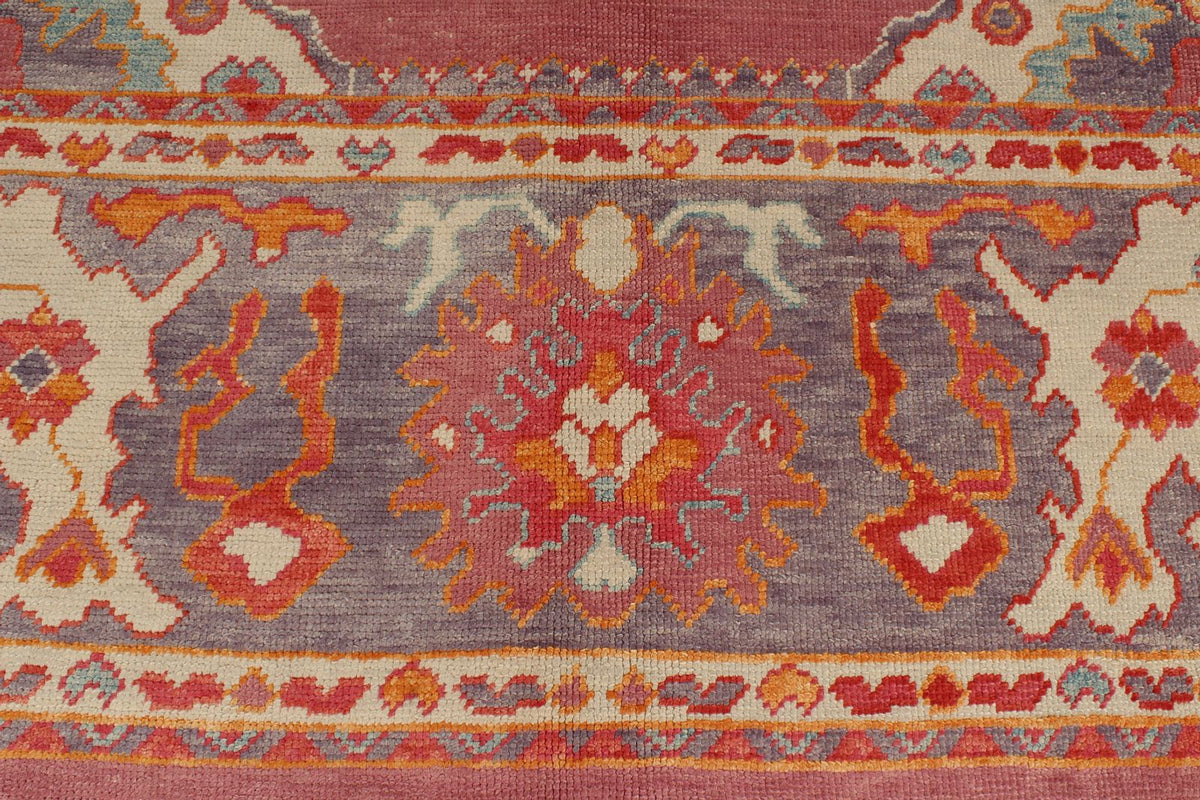 9x11 Purple and Pink Turkish Oushak Rug