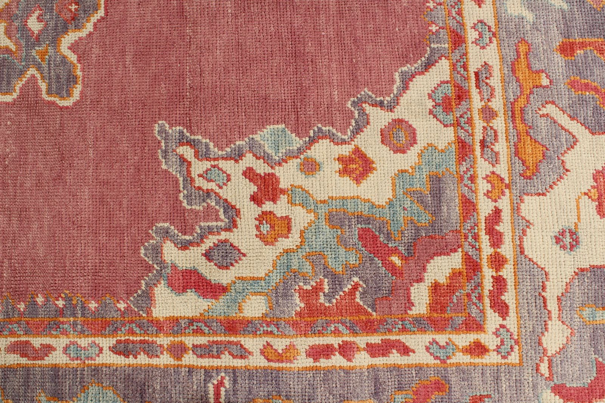 9x11 Purple and Pink Turkish Oushak Rug