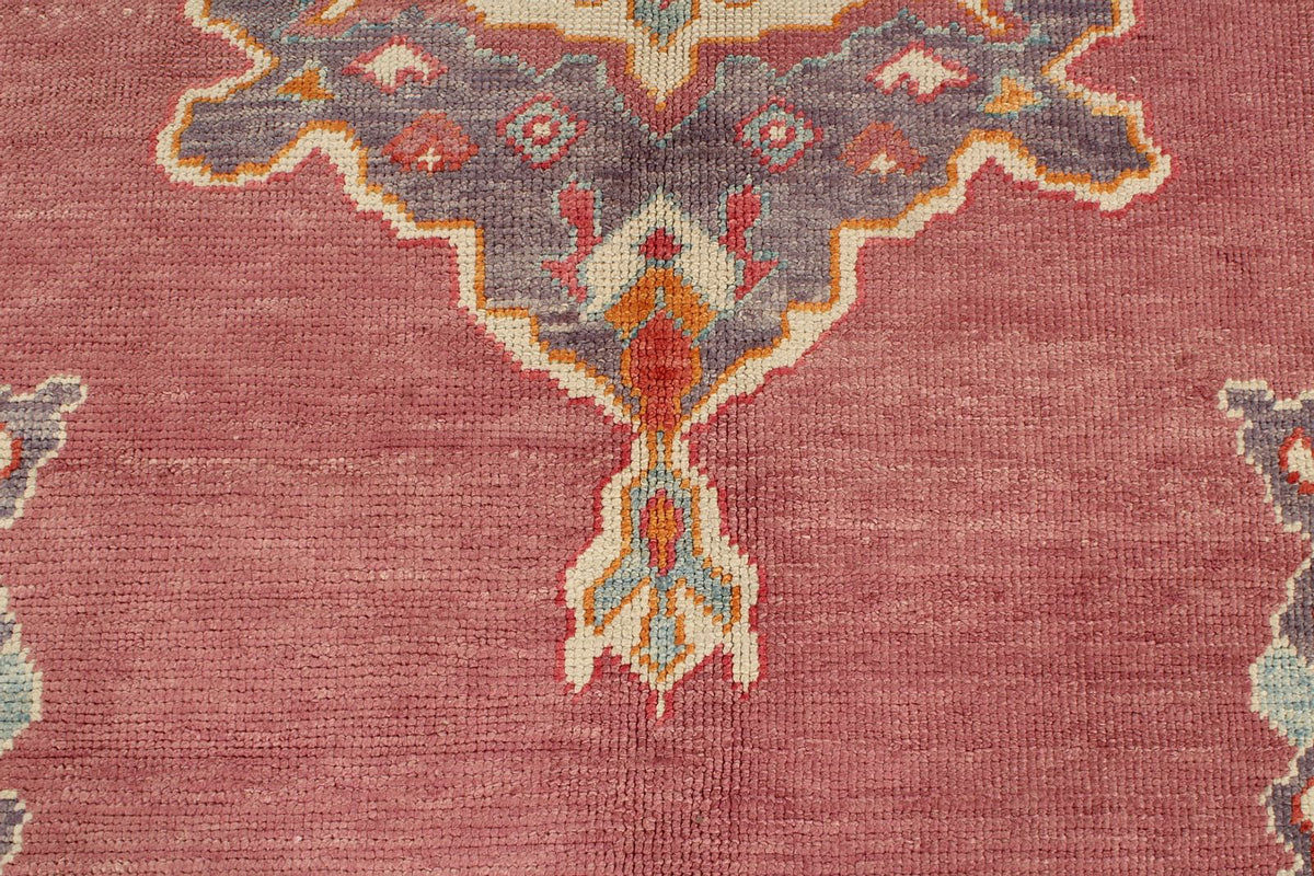 9x11 Purple and Pink Turkish Oushak Rug