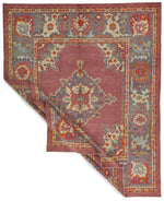 9x11 Purple and Pink Turkish Oushak Rug