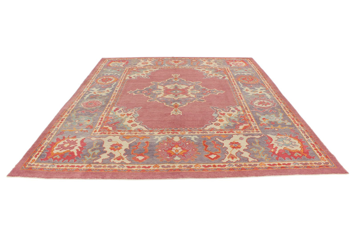 9x11 Purple and Pink Turkish Oushak Rug