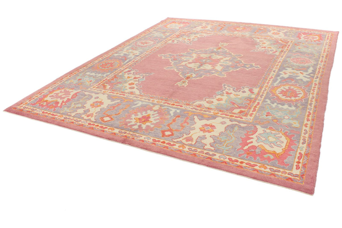 9x11 Purple and Pink Turkish Oushak Rug