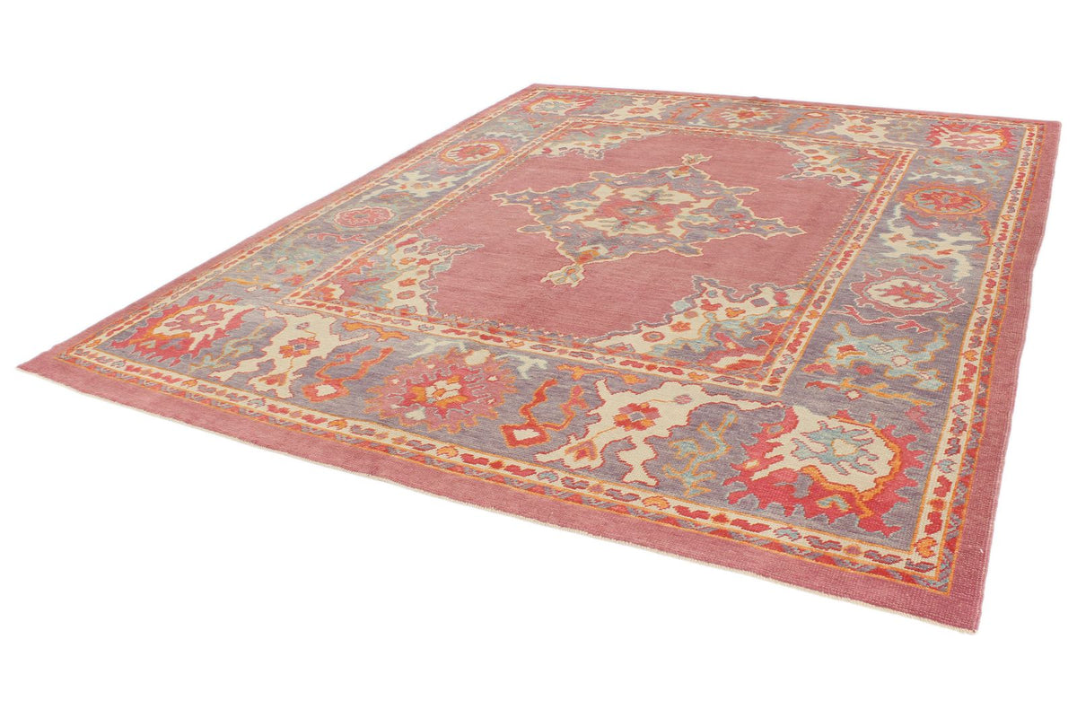 9x11 Purple and Pink Turkish Oushak Rug