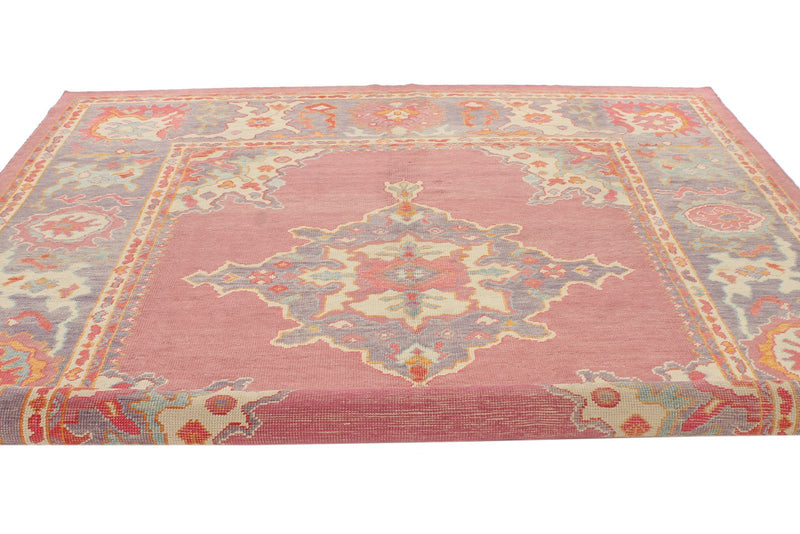 9x11 Purple and Pink Turkish Oushak Rug