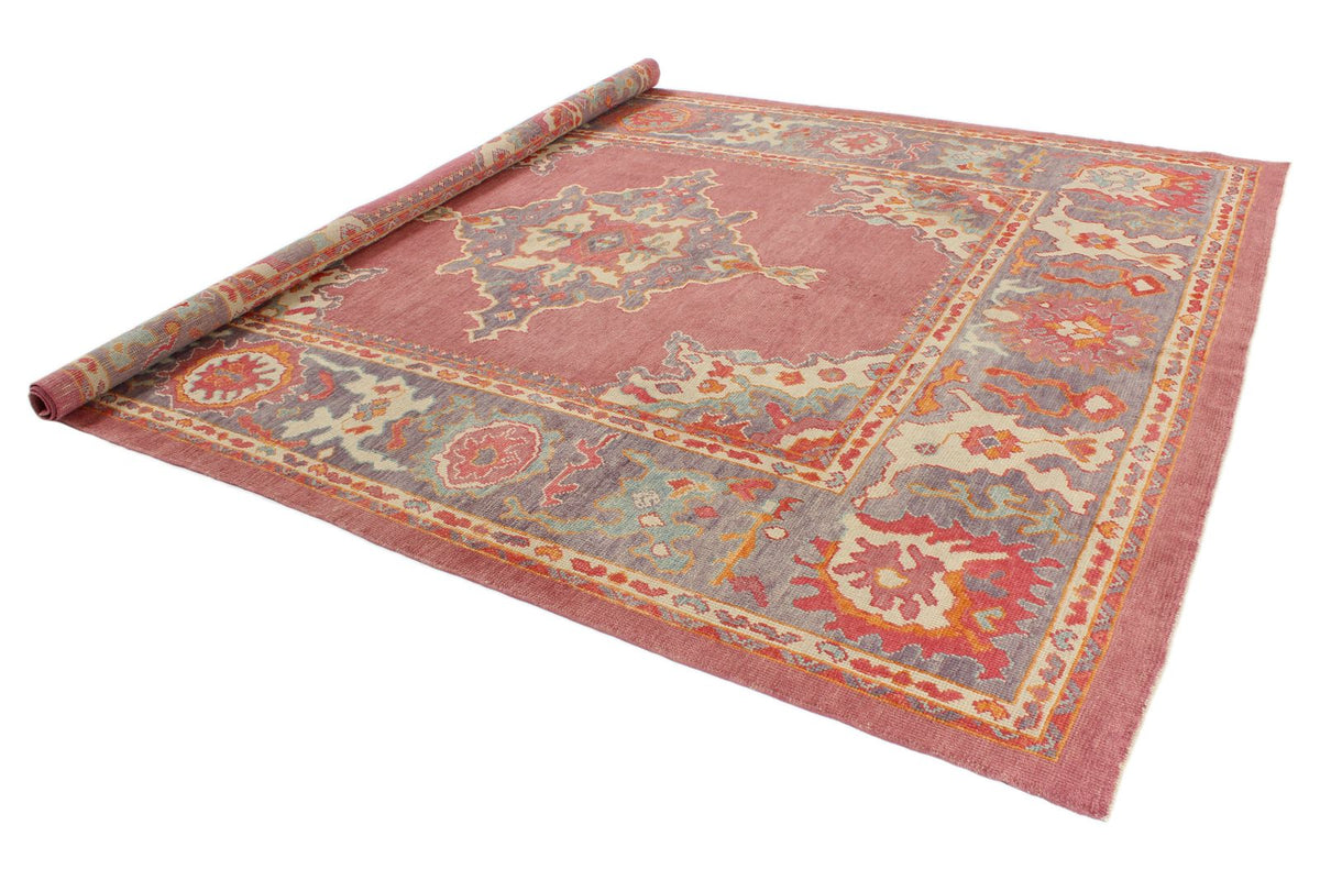 9x11 Purple and Pink Turkish Oushak Rug