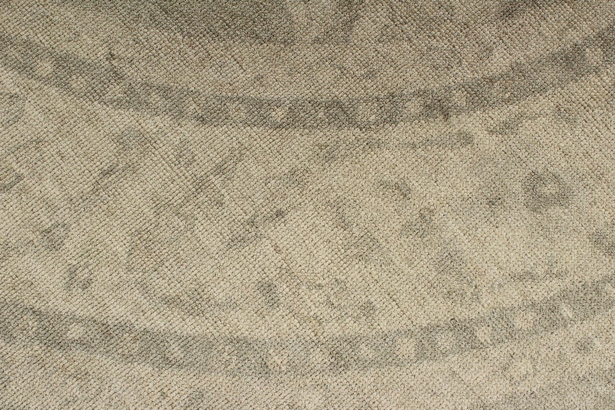 9x9 Green and Ivory Turkish Oushak Rug