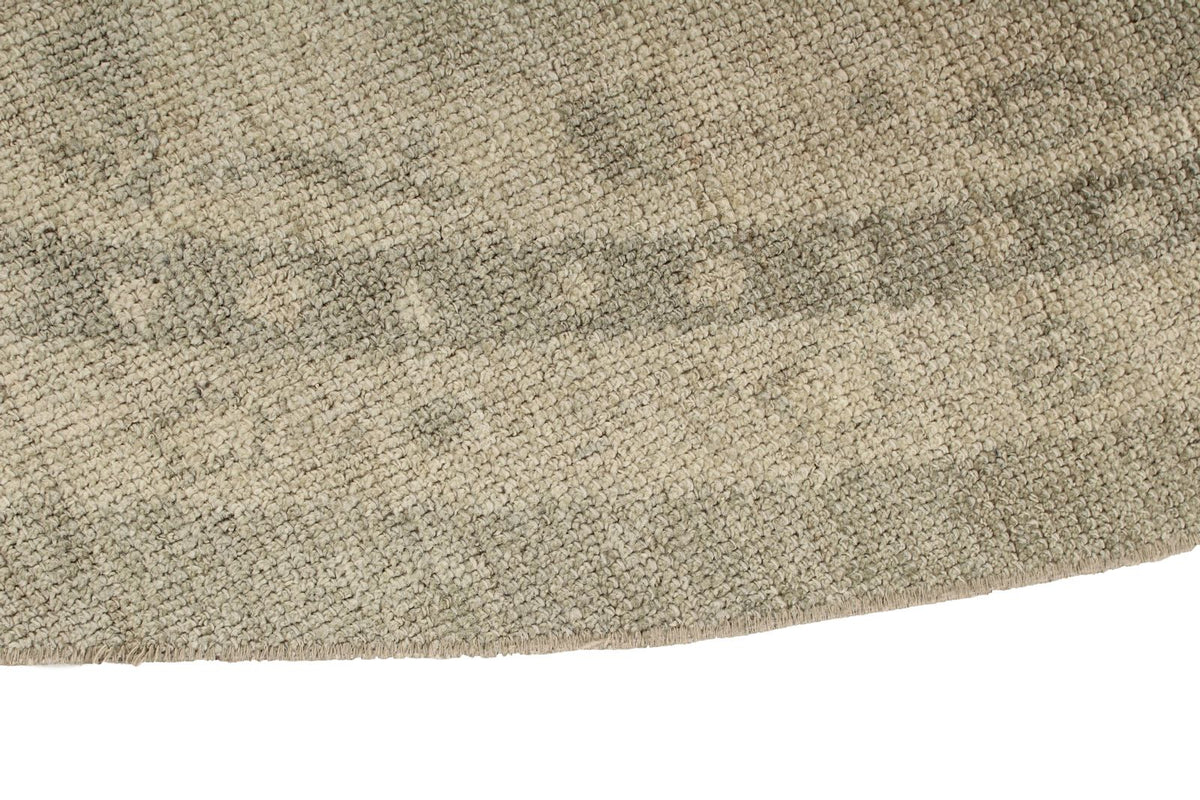 9x9 Green and Ivory Turkish Oushak Rug