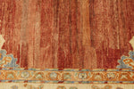 Vintage Handmade 13x16 IGreen and Ivory Anatolian Turkish Oushak Distressed Area Rug